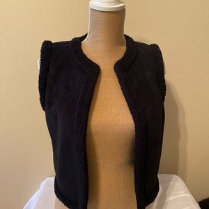Ralph Lauren Black Faux Suede Vest Sz XS
